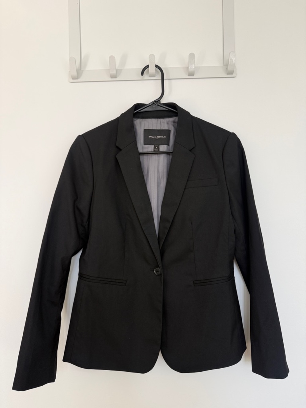 Banana Republic Black Single-Button Notch-Lapel Blazer Petite 4